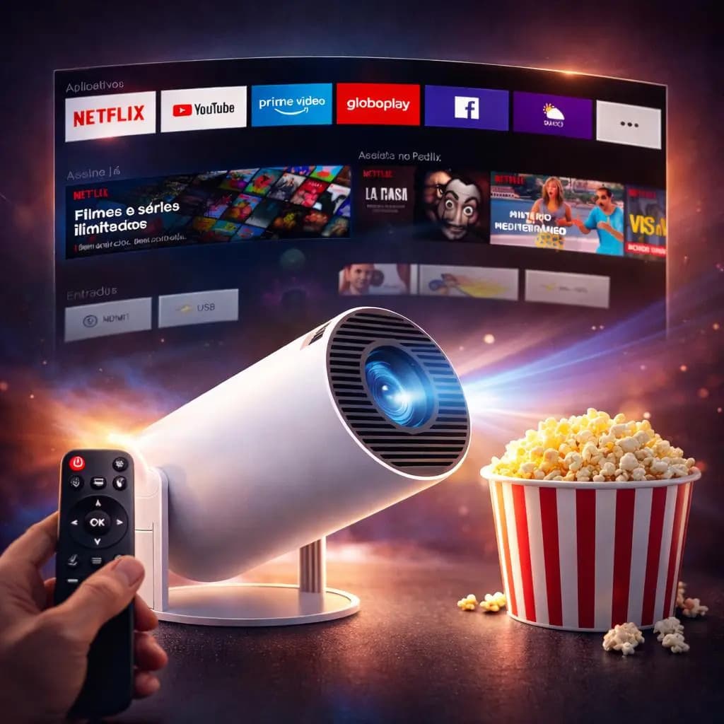 Mini Projetor HY300 Smart Portátil Full HD